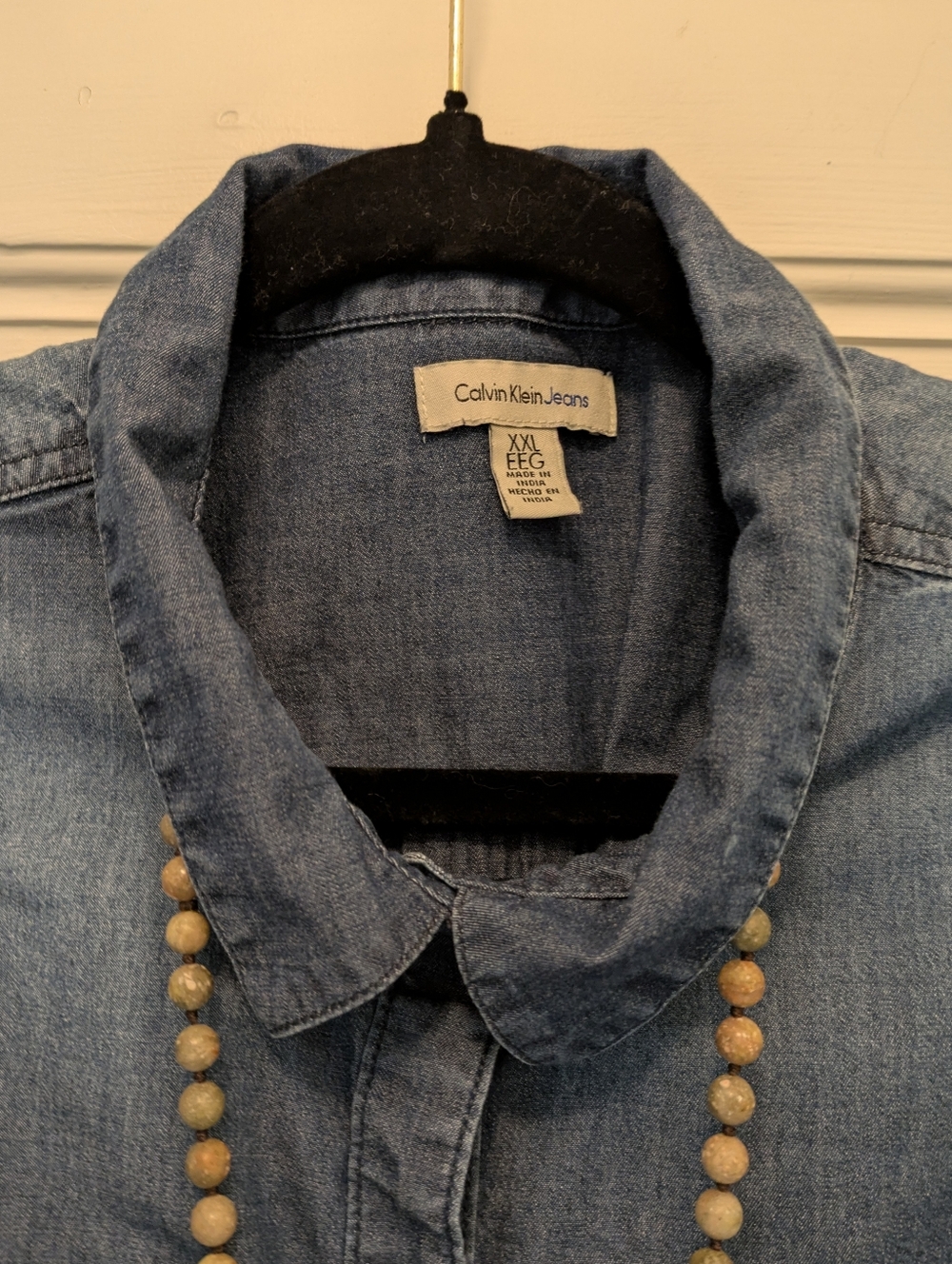 Calvin Klein Chambray Buttondown Shirt w/Pearl Snap Buttons & Pockets - XXL - Picture 3 of 5